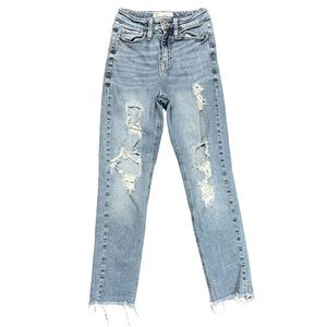 YMI Womens Denim Blue Jeans Hi Rise Dream Fit Straight Leg Ankle Length 3 26